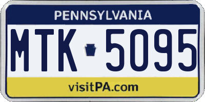 PA license plate MTK5095