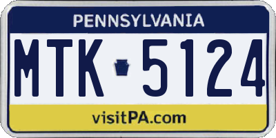 PA license plate MTK5124