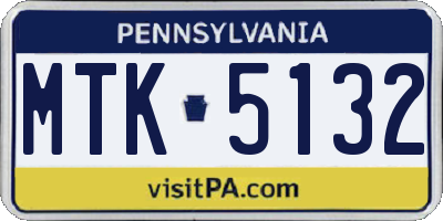 PA license plate MTK5132