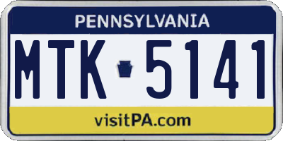 PA license plate MTK5141