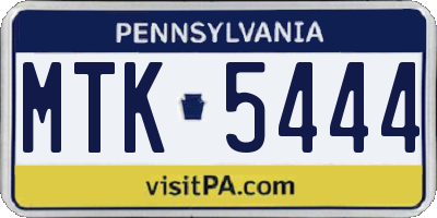 PA license plate MTK5444