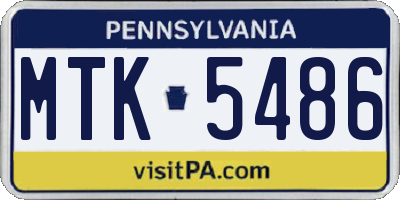 PA license plate MTK5486