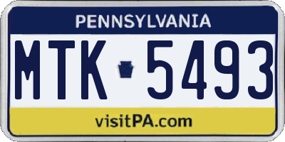 PA license plate MTK5493
