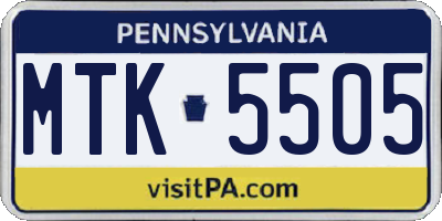 PA license plate MTK5505