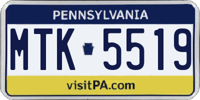 PA license plate MTK5519