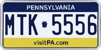PA license plate MTK5556
