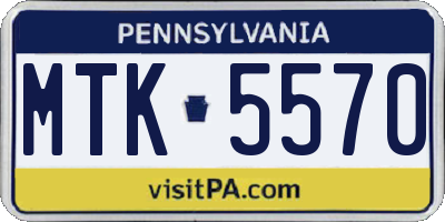 PA license plate MTK5570