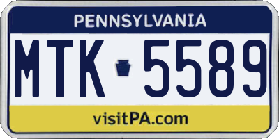 PA license plate MTK5589