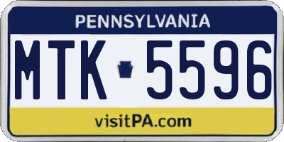 PA license plate MTK5596