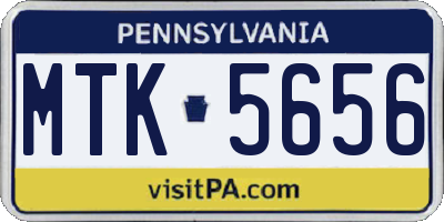 PA license plate MTK5656