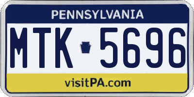 PA license plate MTK5696