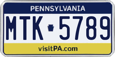 PA license plate MTK5789