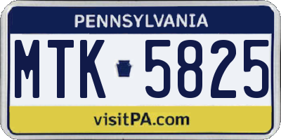 PA license plate MTK5825