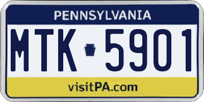 PA license plate MTK5901