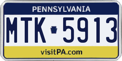 PA license plate MTK5913