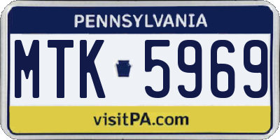 PA license plate MTK5969