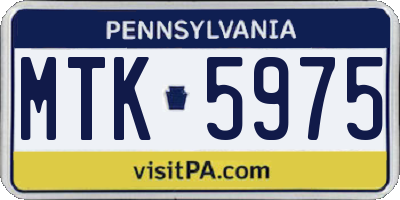 PA license plate MTK5975