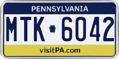 PA license plate MTK6042