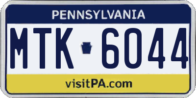 PA license plate MTK6044
