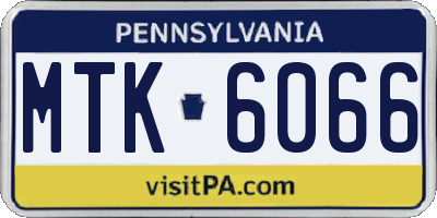 PA license plate MTK6066
