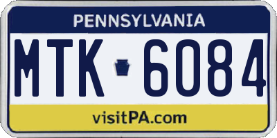PA license plate MTK6084