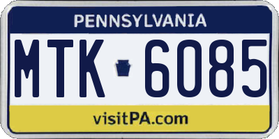 PA license plate MTK6085