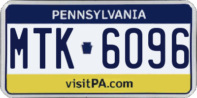 PA license plate MTK6096