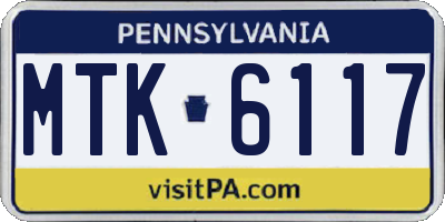 PA license plate MTK6117