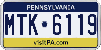 PA license plate MTK6119