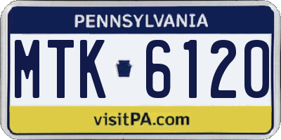 PA license plate MTK6120