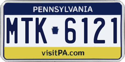 PA license plate MTK6121