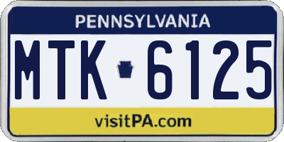 PA license plate MTK6125