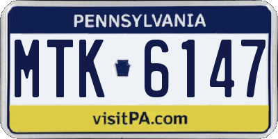 PA license plate MTK6147
