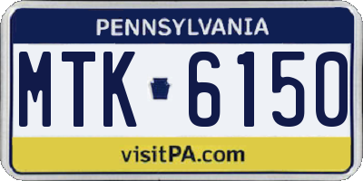 PA license plate MTK6150