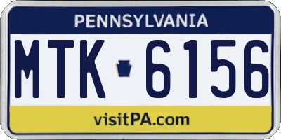 PA license plate MTK6156