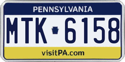 PA license plate MTK6158