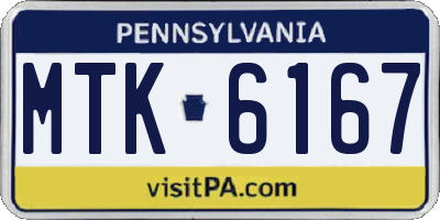 PA license plate MTK6167