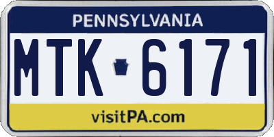 PA license plate MTK6171