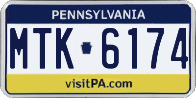 PA license plate MTK6174