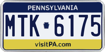 PA license plate MTK6175