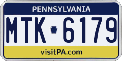 PA license plate MTK6179