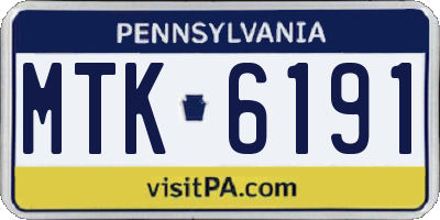 PA license plate MTK6191