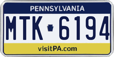 PA license plate MTK6194