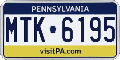 PA license plate MTK6195