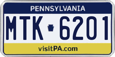 PA license plate MTK6201