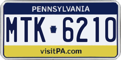 PA license plate MTK6210