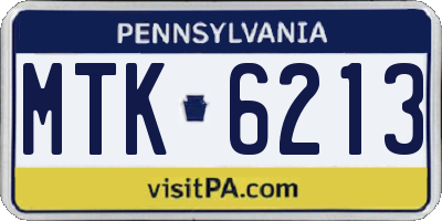 PA license plate MTK6213