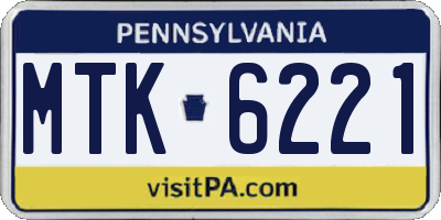 PA license plate MTK6221