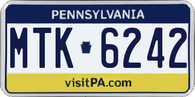 PA license plate MTK6242
