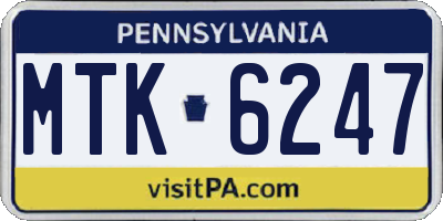 PA license plate MTK6247